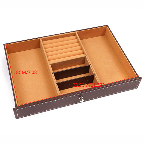 BESTBUY DoubleLayer Wooden MultiFunction Jewelry Box Watch Box With
